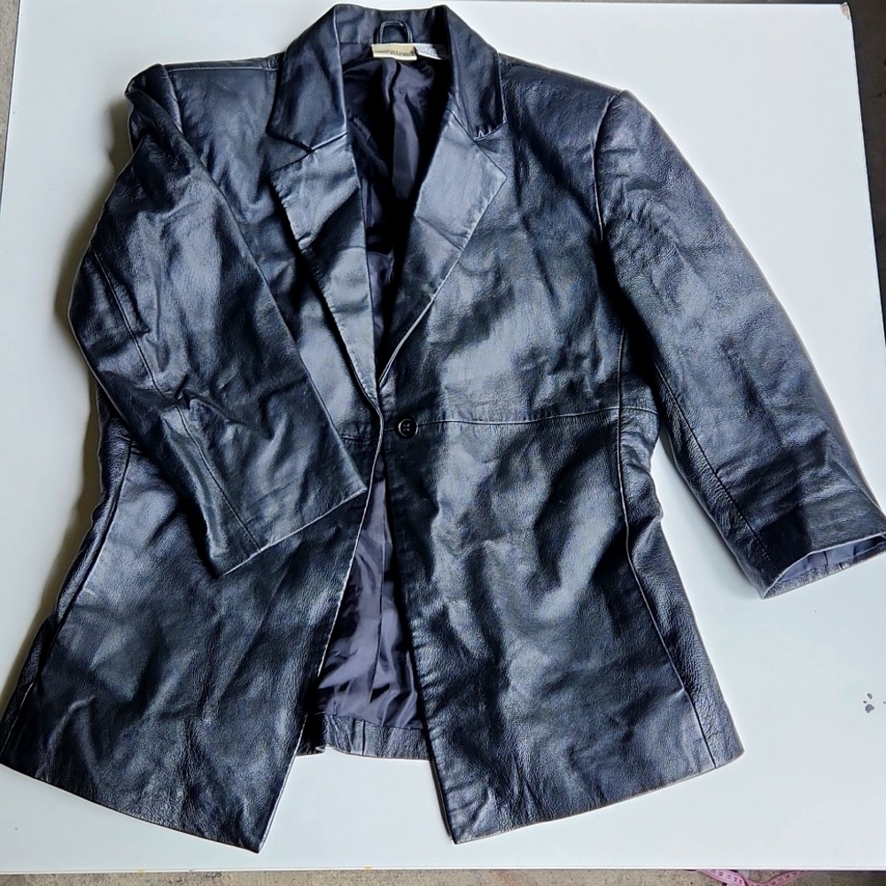 Newport News Black Leather Jacket - size 10